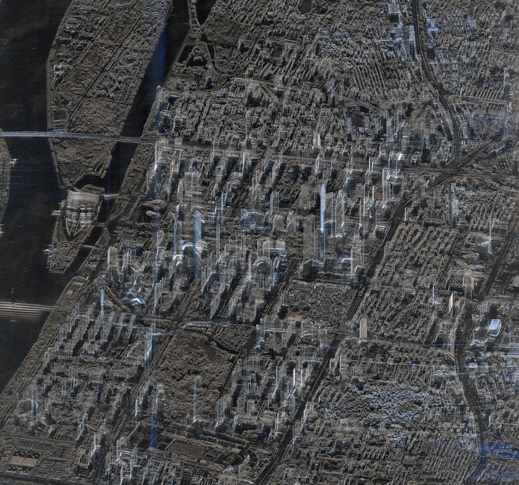 TerraSAR-X satellite image of Shanghai Skyline. Source: Airbus Defence and Space 